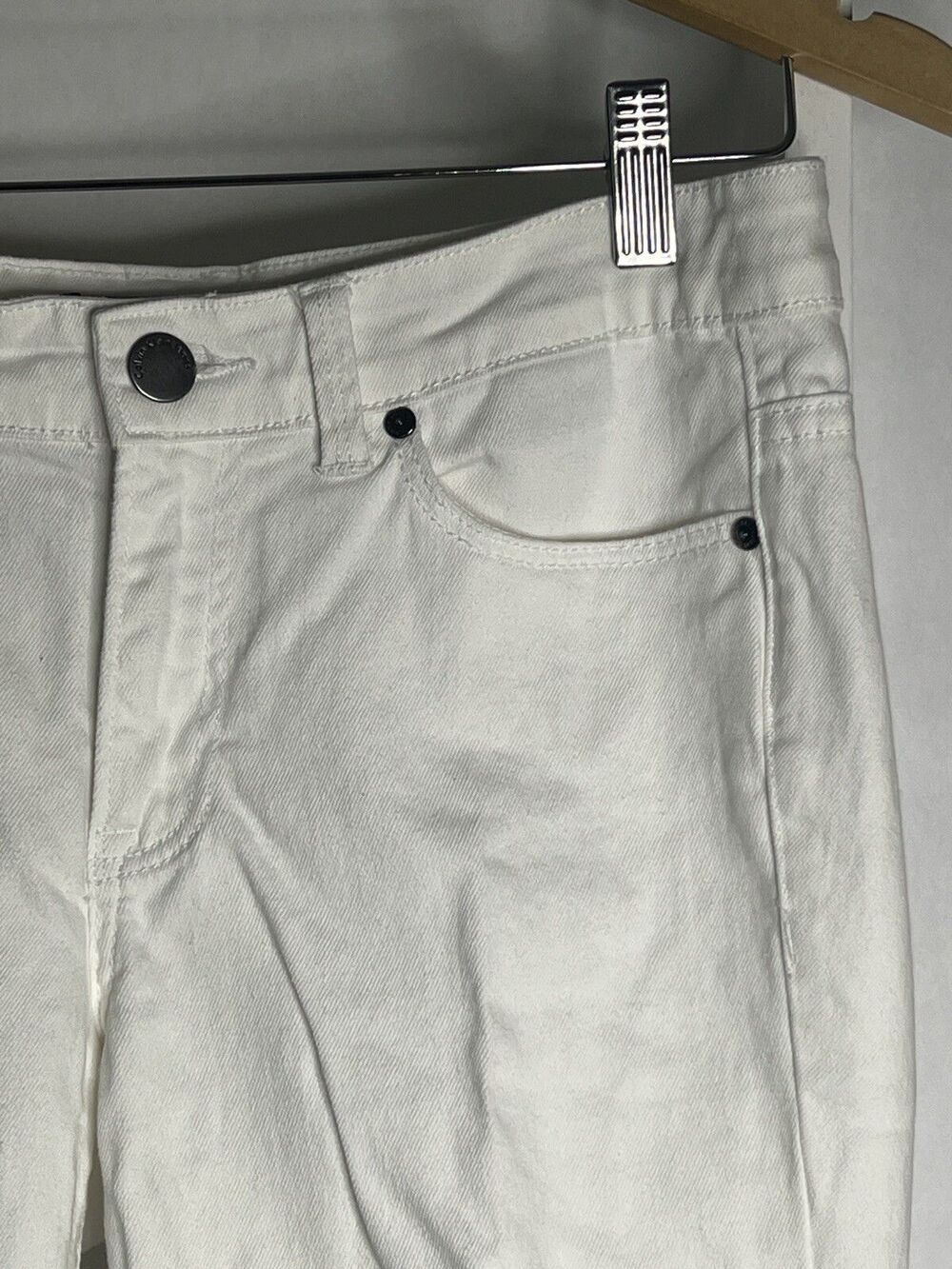 Calvin Klein Ultimate Skinny White Jeans Womens 8/29 Stretch Short 27" Inseam - Picture 7 of 15